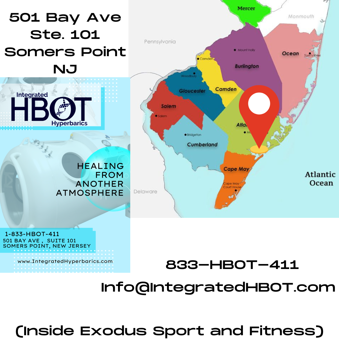 Map showing Cape May County is close to Integrated Hyperbarics in Somers Point