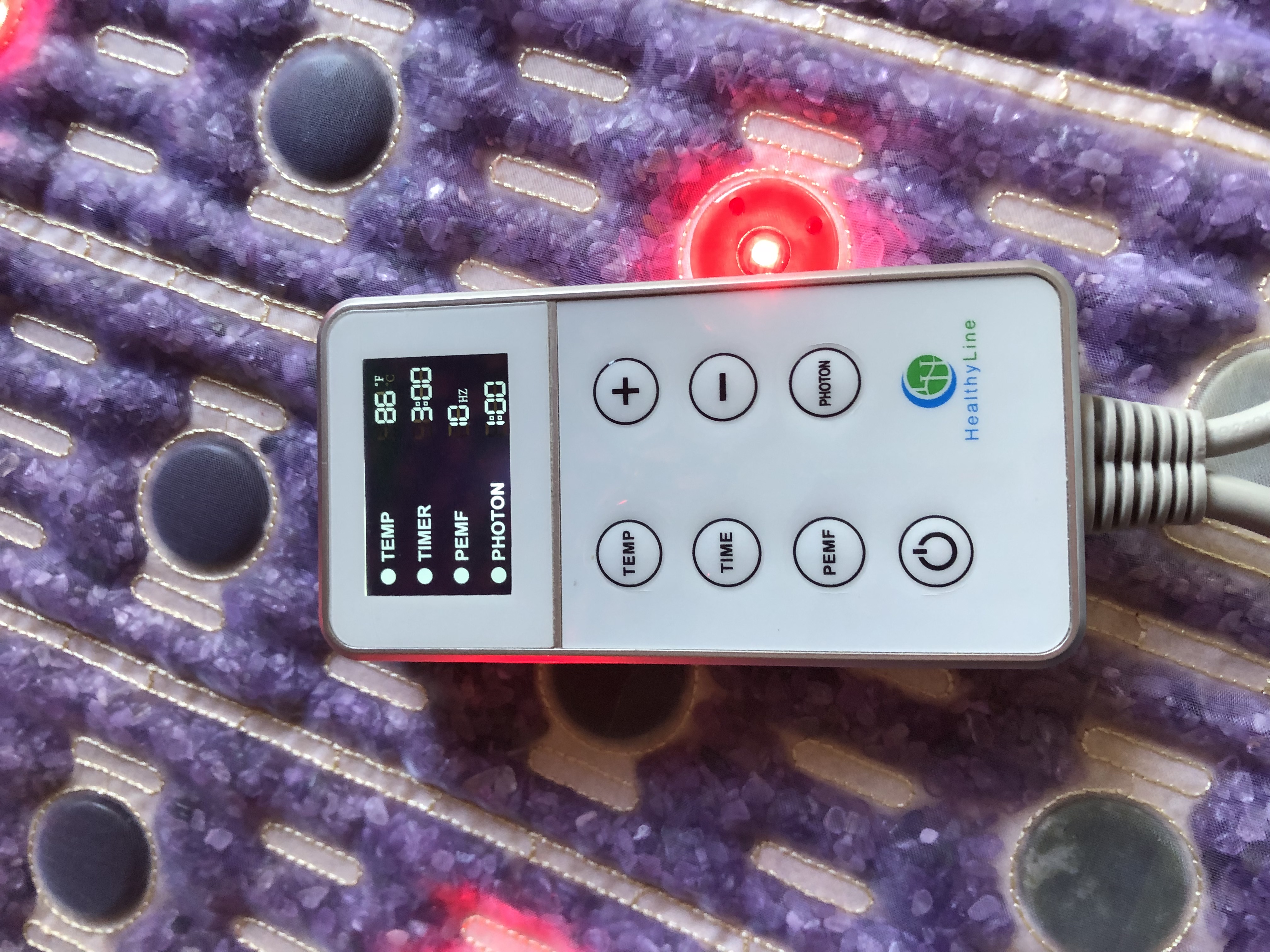 PEMF mat controller, 1–30 Hz with heat up to 158°F