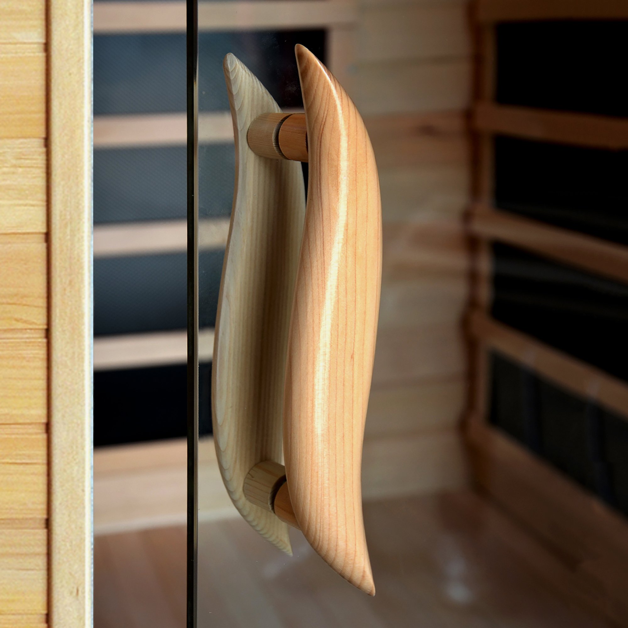 Infrared sauna door handle